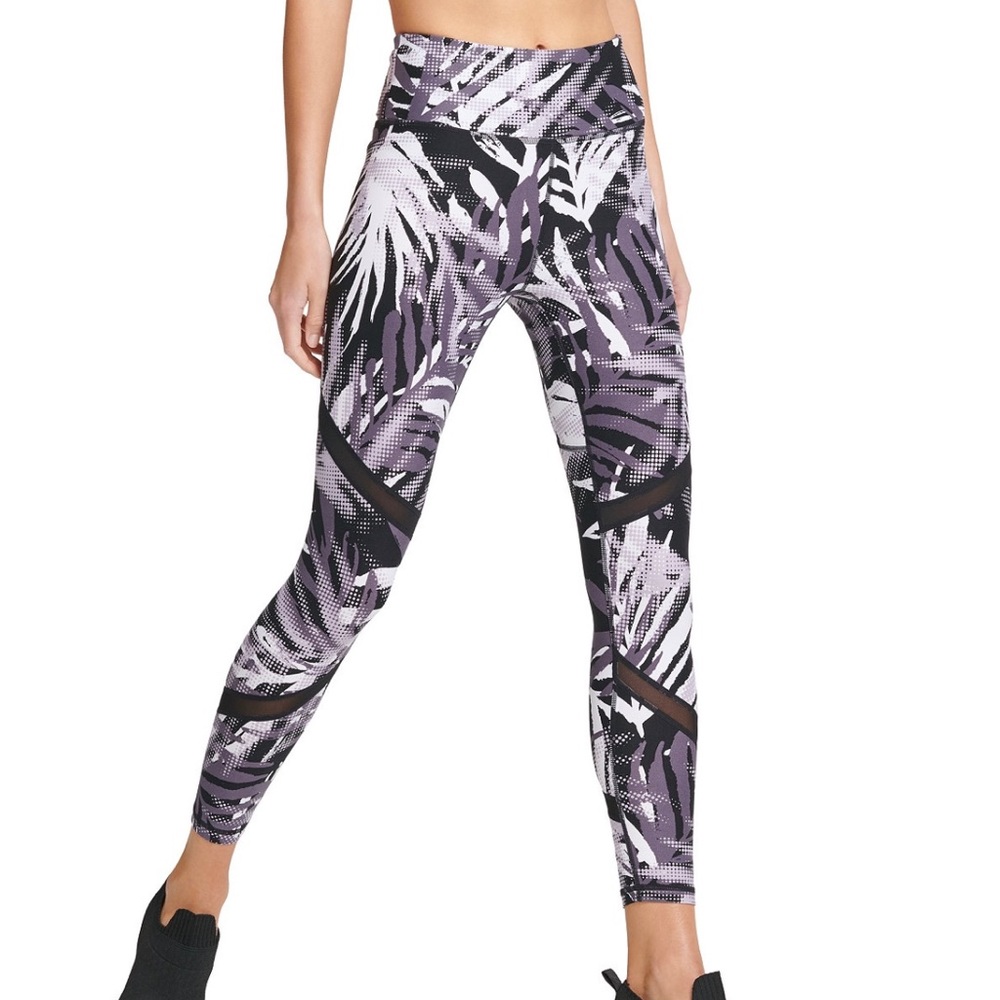 DKNY Sport- Fern Print Mesh Panel Leggings